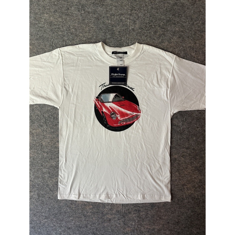 Thunderbird Shirt Adult Large White Ford Motor Co Vintage Classic Car NWT